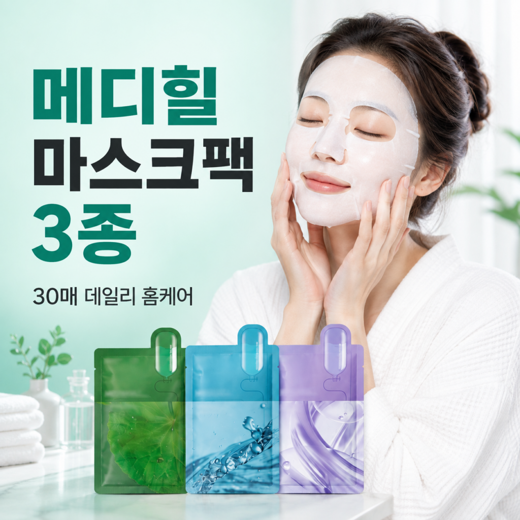 메디힐 데일리 솔루션 마스크팩 3종 30매, 피부 컨디션별 홈케어 제품 이미지