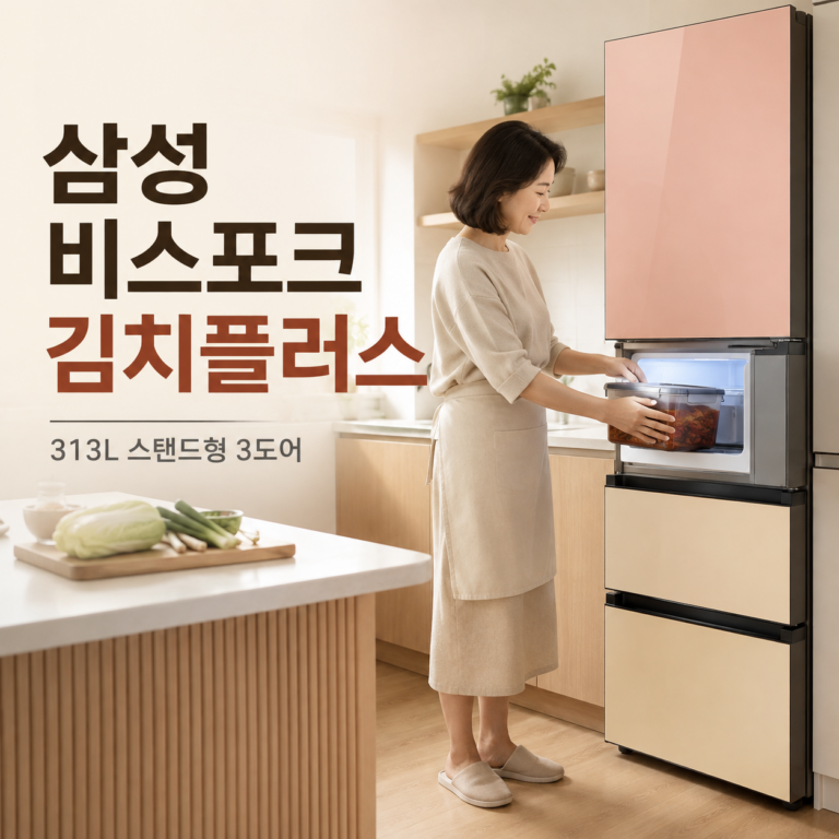 삼성 비스포크 김치플러스 313L 3도어, 스탠드형 김치냉장고 RQ33DB74D201