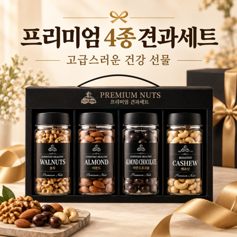 넛츠팜 프리미엄 4종 견과세트. 추석 명절·부모님 선물로 좋은 790g 구성