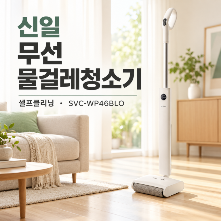 신일 무선 셀프클리닝 물걸레청소기 SVC-WP46BLO, 바닥 청소와 관리가 편한 이유