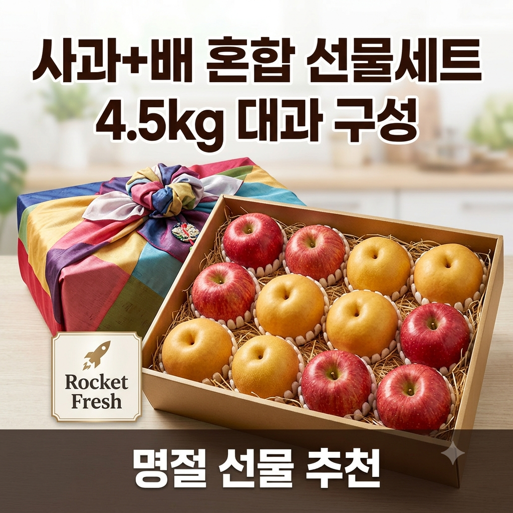 사과·배 혼합 과일 선물세트 4.5kg, 명절. 추석. 부모님 선물로 알찬 구성 제품 이미지