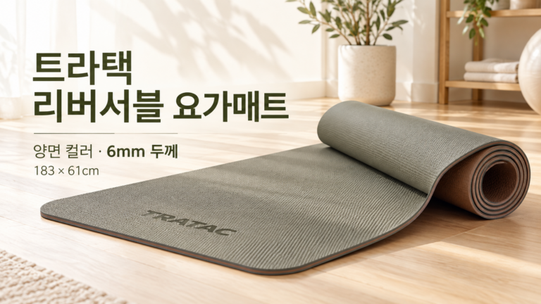 트라택 TPE 리버서블 양면 요가매트 6mm, 층간소음 없는 홈트 필수템